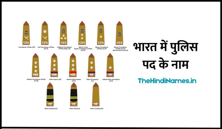 Police All Post Name List In Hindi